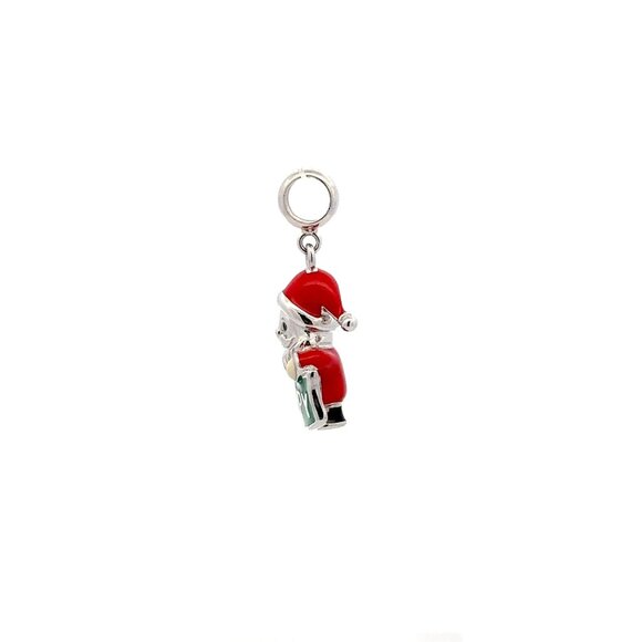 925 Sterling Silver Charm Happy Santa Claus Christmas Holiday for Bracelet - Picture 3 of 5